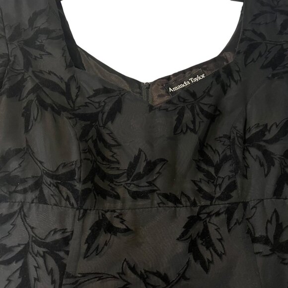 Vintage Amanda Taylor Women's 10 Chiffon Floral Burnout‎ Dress Gothic Goth Alt - Picture 4 of 9